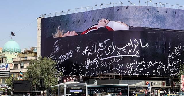Iran Puts Trump in a Coffin on Huge Billboard in Tehran