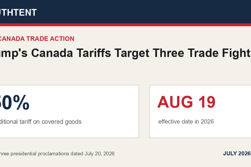 Trump’s Canada Tariffs Target Three Trade Fights