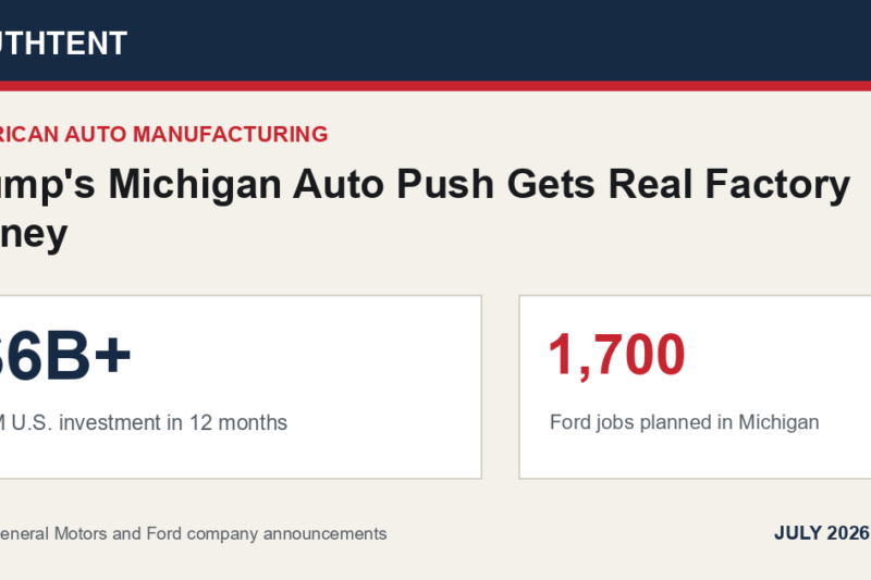 Trump’s Michigan Auto Push Gets Real Factory Money